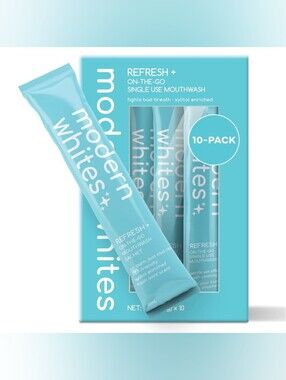 10 Modern Whites Refresh On-The-Go Mouthwash Sachets - Light Aqua